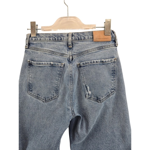 Citizens of Humanity Florence High Rise Straight Jeans Blue Raw Hem Womens 26 - Picture 4 of 13
